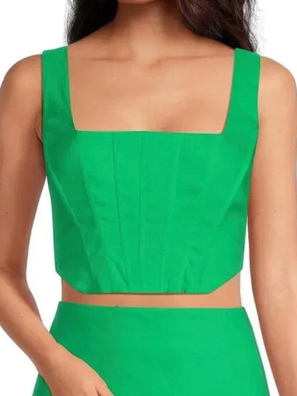 NWT Gianni Bini Green Corset Crop Top Structured Bustier Size 8